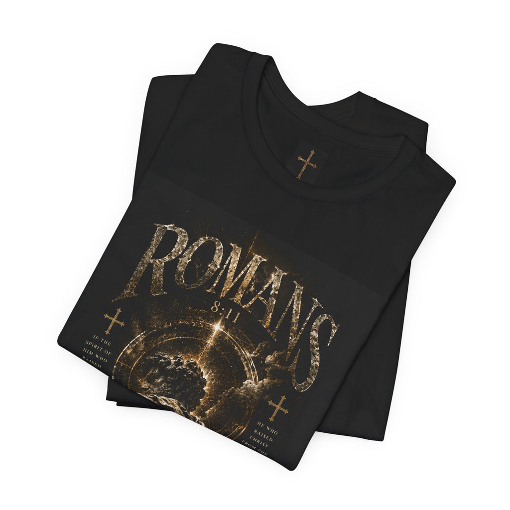 Romans 8:11 Scripture Tee — Vintage Religious Christian T‑Shirt