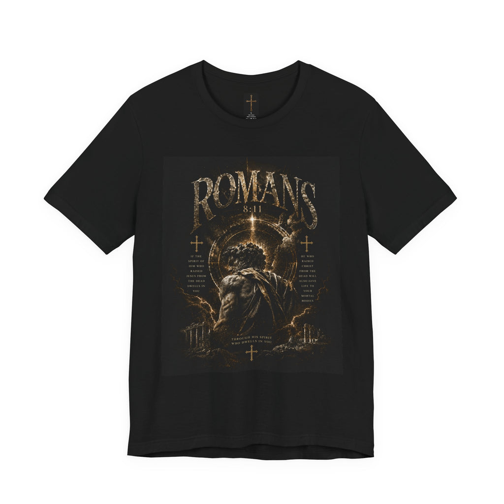 Romans 8:11 Scripture Tee — Vintage Religious Christian T‑Shirt